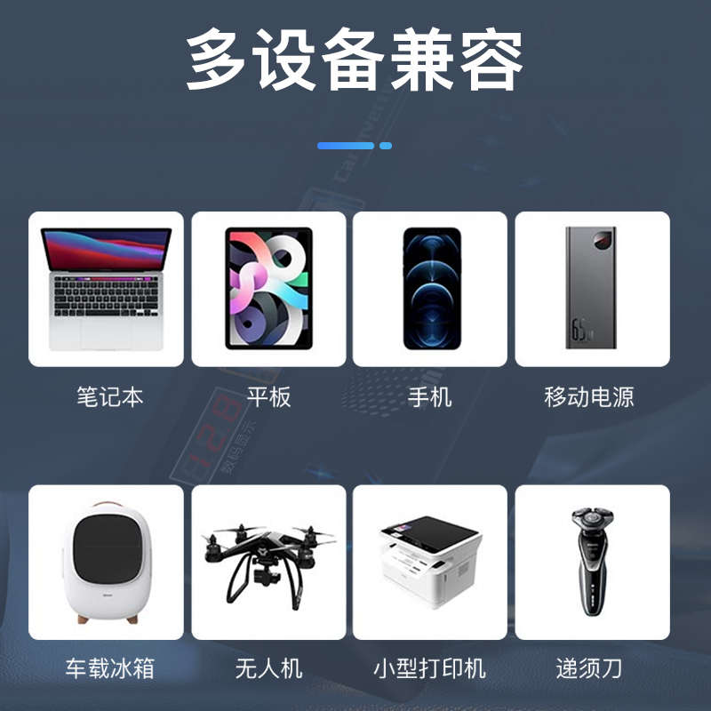 车载逆变器12Vh24V转220V货车轿车电源转换变压器USB快充闪充数显