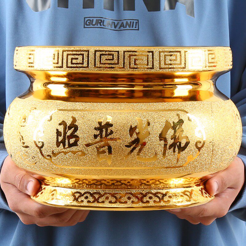 热销供佛家e用沙金炉陶瓷供奉祠堂寺庙大号招财进宝心经佛堂特大