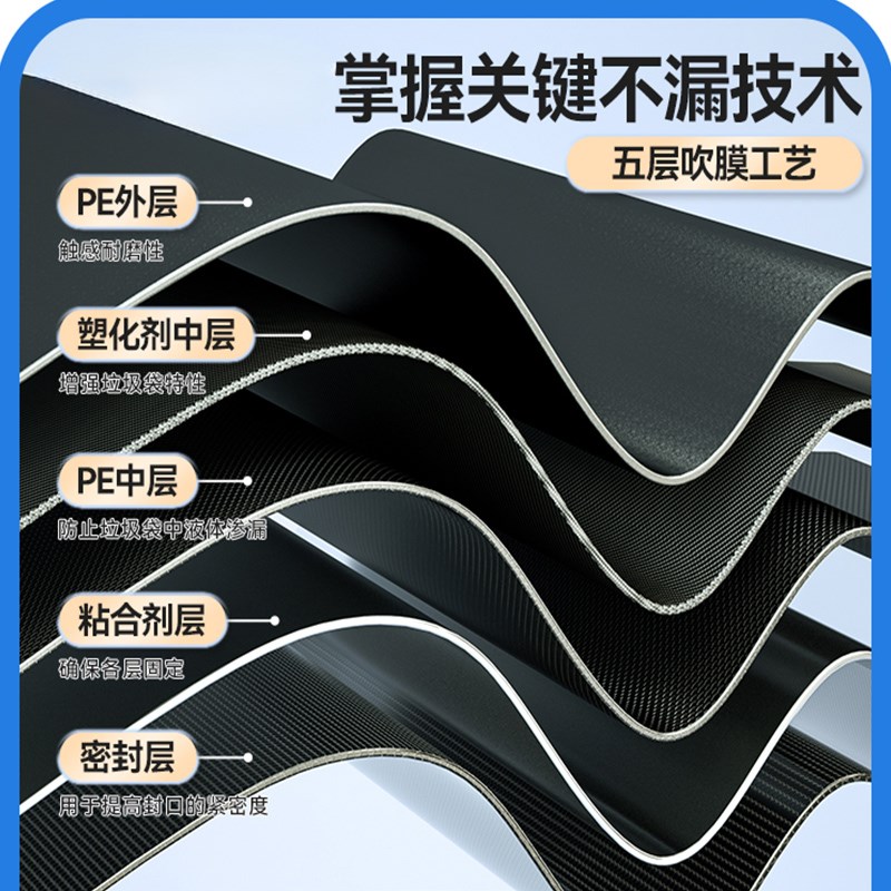 热销抽绳垃圾袋家用加厚手提式厨房卫生间黑O色大号塑料拉级袋大