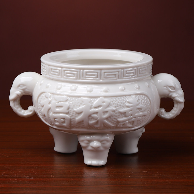 热销香炉陶瓷e家用小号室内 供佛大号佛具用品供奉D77-103福禄寿