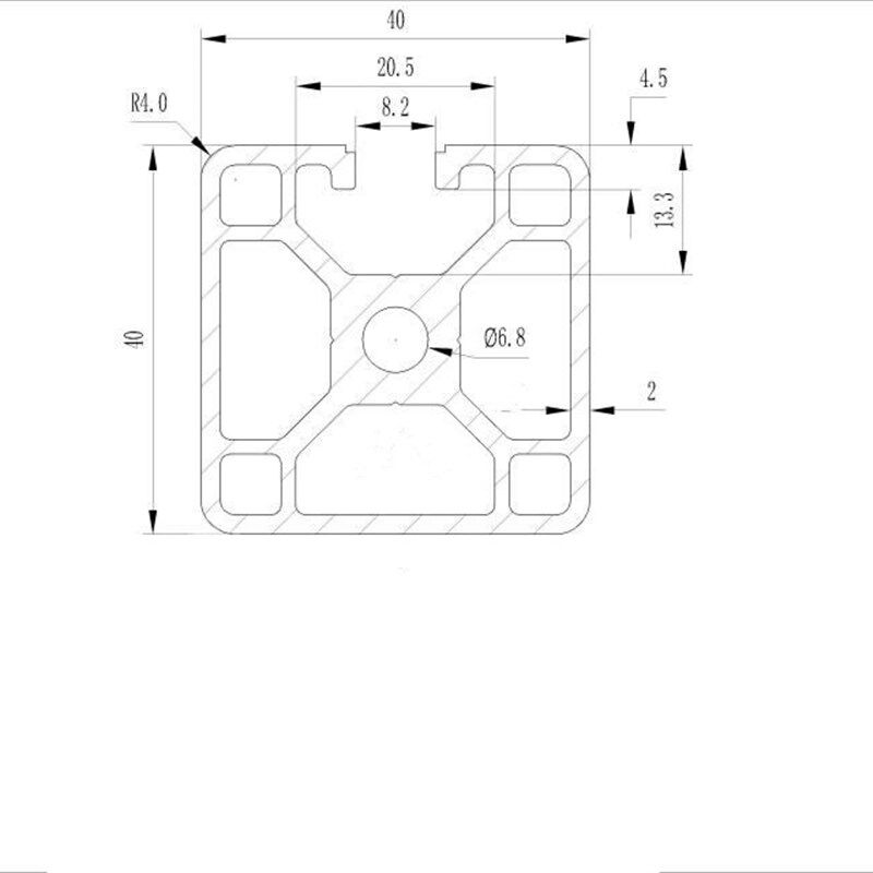 热销欧标4040N3铝型材工业铝合金4040方管三面封槽铝材1Y面开槽40