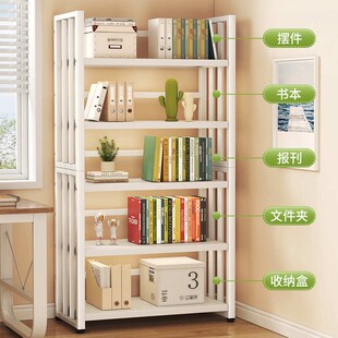 钢制书柜带柜门书架落地置物架一体靠墙可移动客S厅书房防尘收纳