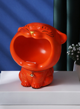 极速生肖创意老虎摆件门口玄关钥匙收纳客厅Q糖果盒家居饰品装饰