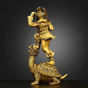 纯铜孙悟空踏龙龟摆件齐天大w圣站鳌头家居门店装饰斗战胜佛铜猴
