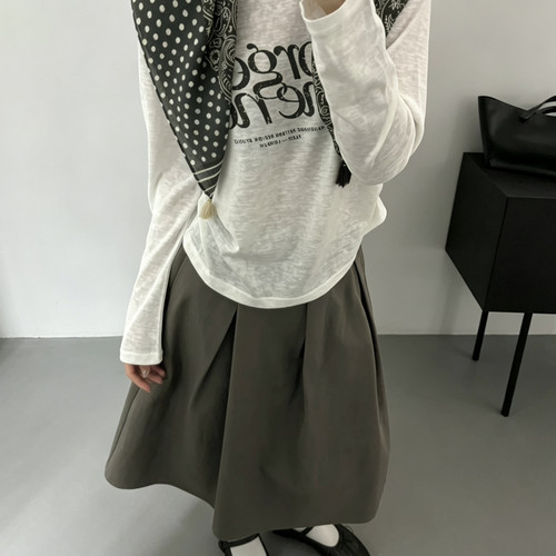 meet up studio-苏腰果花丝巾显瘦百搭长袖T长袖T恤(配丝巾)51383