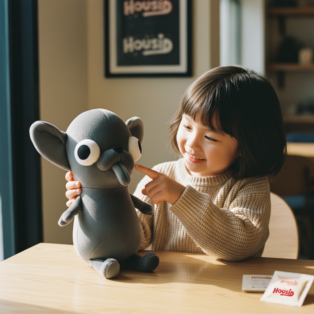 日本HOUSID变异黑色吉娃娃毛绒玩偶公仔摆件装饰丑东西圣诞礼物