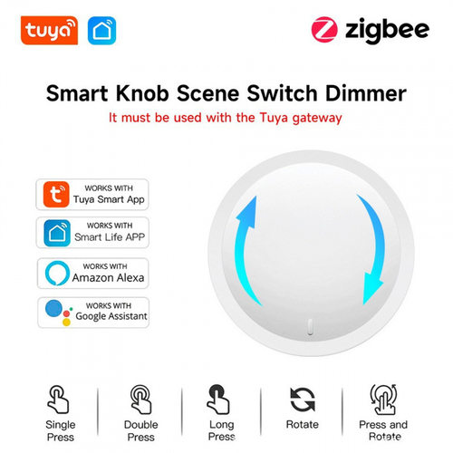 Zigbee智能家居场景开关App定时旋钮调光随意贴情景智能开关