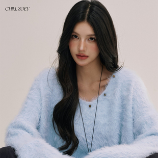 CHILL 天鹅之梦毛衣女秋冬慵懒针织上衣气质设计感小众羊毛 ZOEY