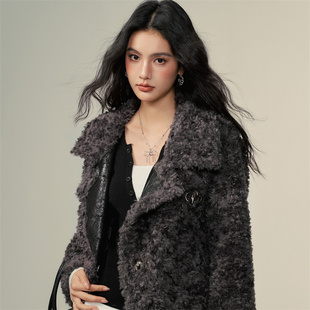 外套女新款 拼接毛绒外套 春季 2025爆款 洋气 CHILL 时尚 ZOEY