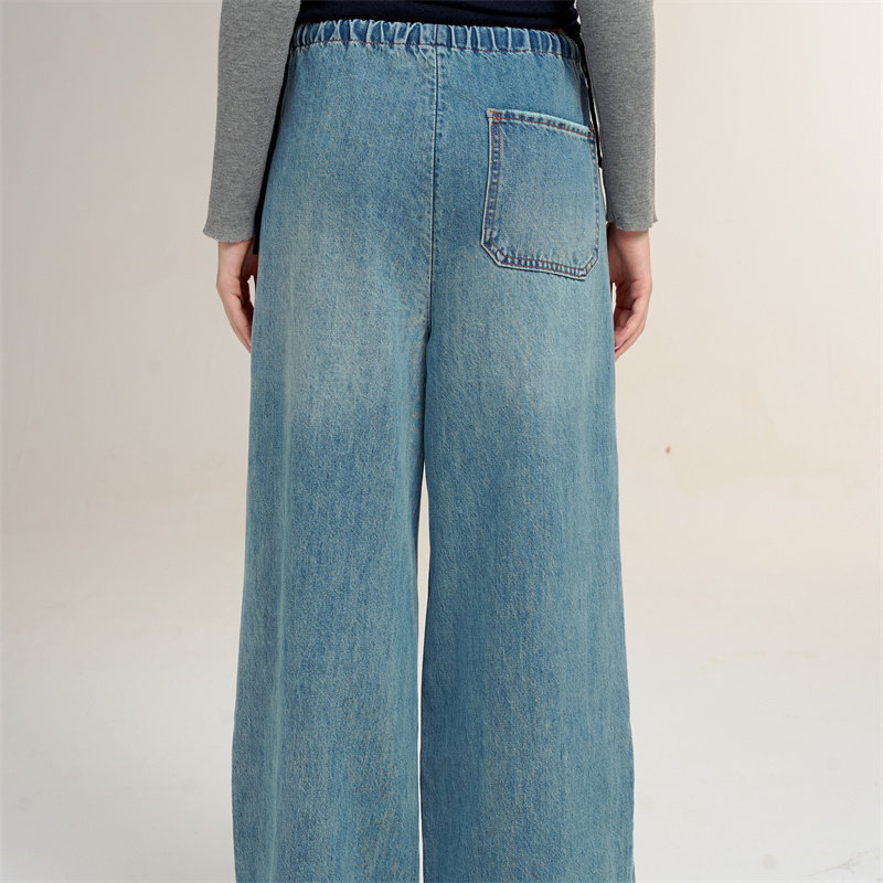 CHILL ZOEY 人鱼泪休闲阔腿裤 裤子女春春款裤子大码女胖mm显瘦