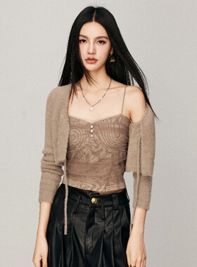 CHILL ZOEY设计感针织两件套2025春季新款时尚两件套