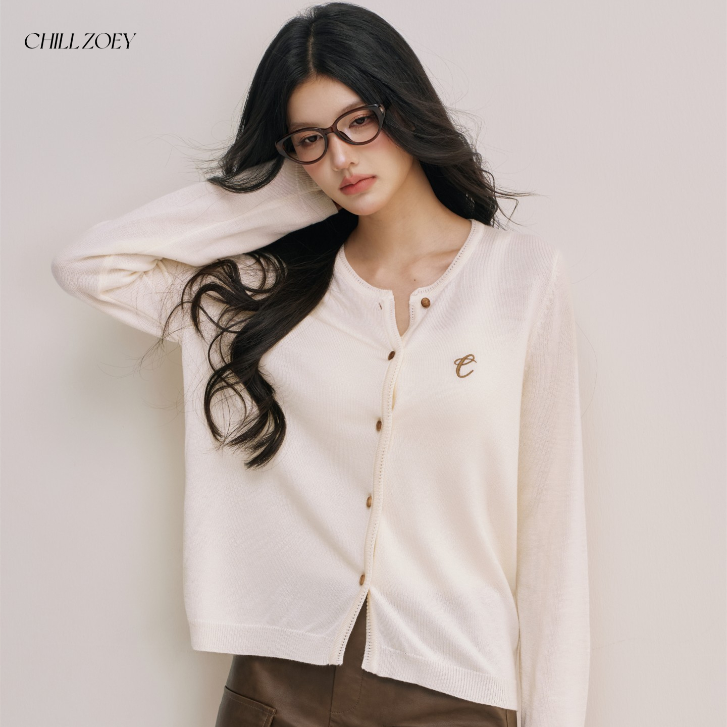 CHILLZOEY天青烟雨针织开衫