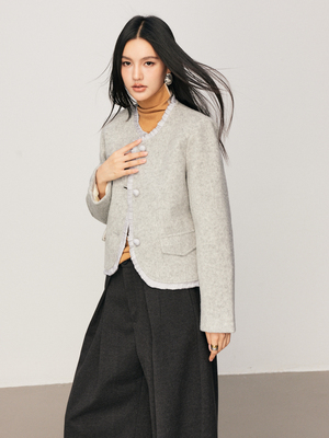 CHILL ZOEY 花边小香风外套女 春季新款短款上装