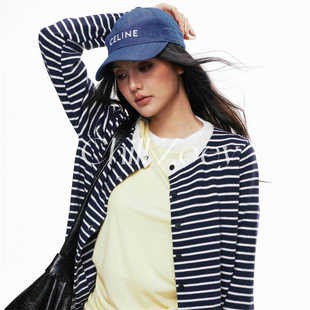 设计感气质上衣 雾未尽条纹外套女秋冬慵懒风针织开衫 CHILL ZOEY