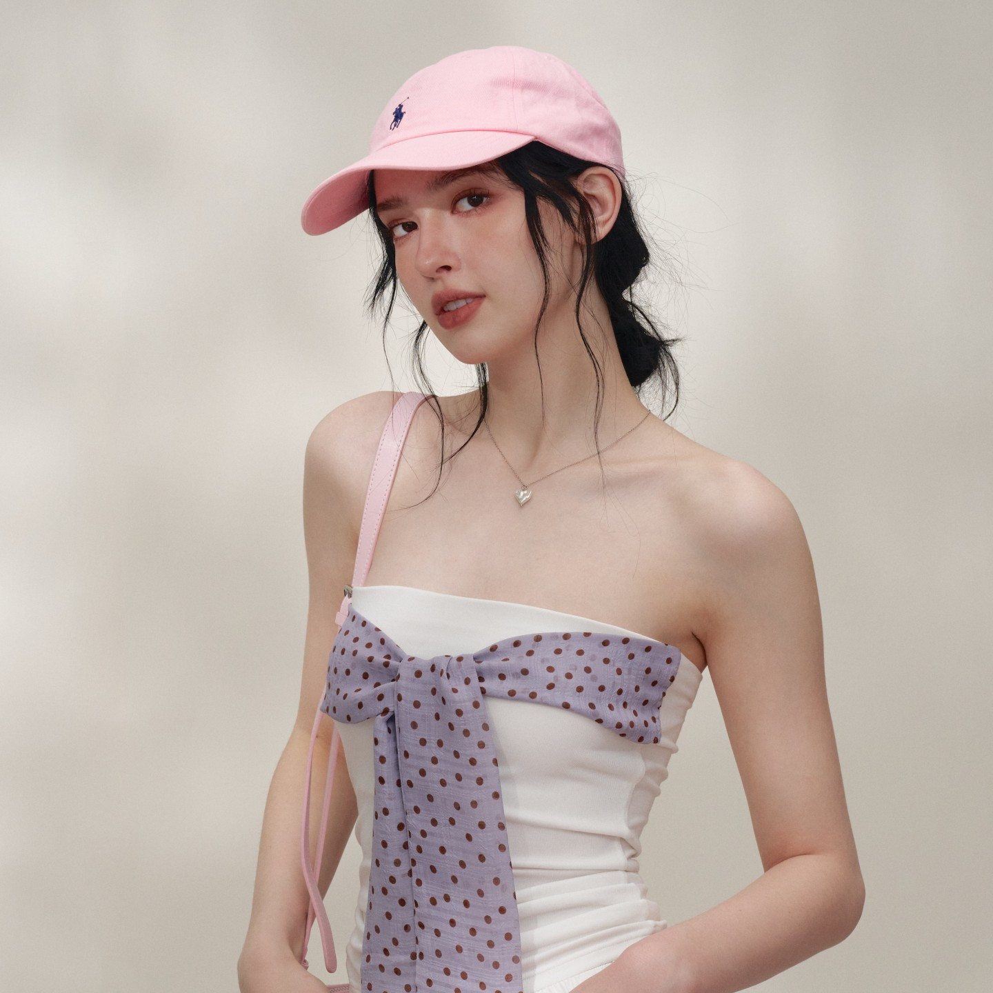 CHILL ZOEY 心动代码绑带抹胸法式设计感上衣波点蝴蝶结内搭外穿