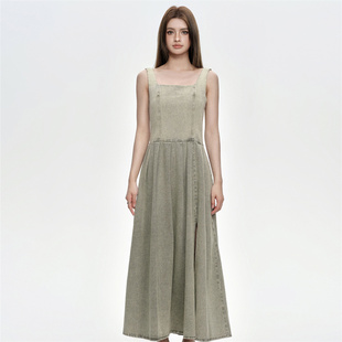 CHILL ZOEY开叉牛仔背心裙2026新款女夏季时尚背心裙高冷御姐长裙