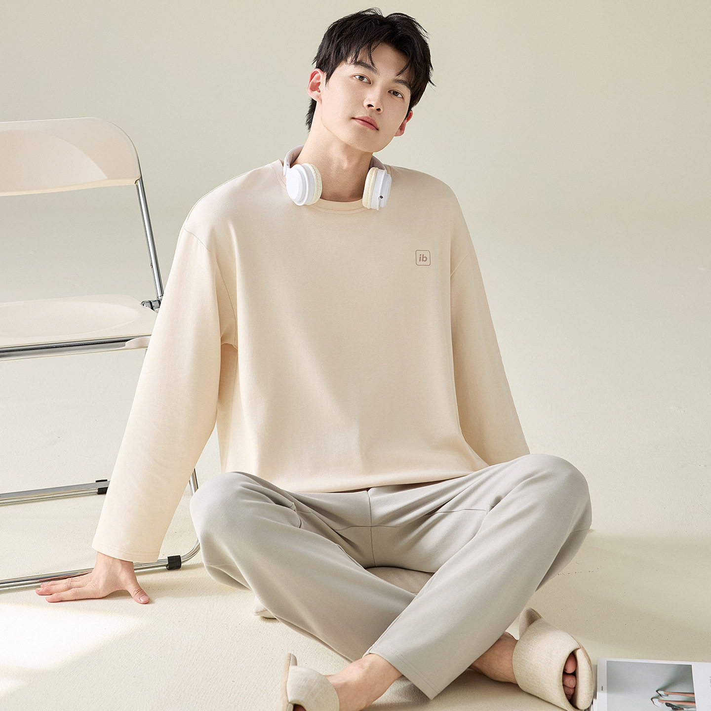 全棉纯棉紧密纯棉睡衣男春秋季长袖长裤简约休闲风纯色男士大码家,女士内衣/男士内衣/家居服,睡衣/家居服套装,淘宝优惠券,粉丝福利购,淘宝优惠卷