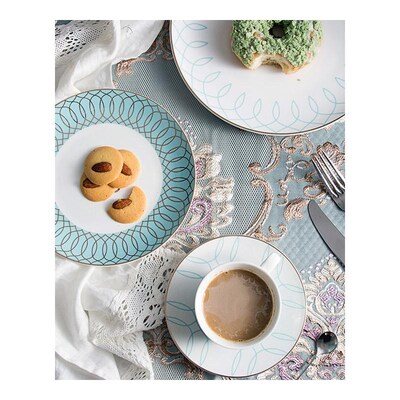 Dinnerware Set Ceramic Plate With Coffee MMug Geometric Figu