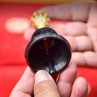 纯黄铜镀金五股杵桌面摆件九股杵密宗法K器挂件手摇铃铛声音清脆