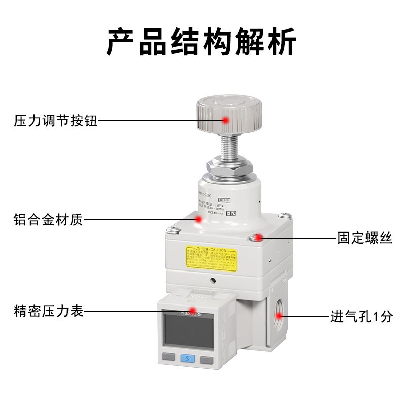 高精密调压阀气体气压调节IR2000w/IR2010/IR2021-02BG数显减压阀