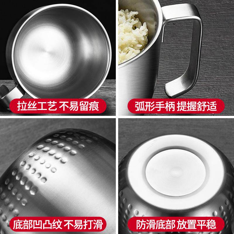 304不锈钢饭缸泡面碗带s盖学生饭盒双层大容量饭堂便携餐杯上班族