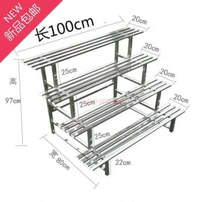 极速厂销加厚不锈钢花p架阶梯式花架子户外44阳台带刹车轮多层落