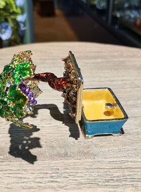 新品厂家易尚宝合金工艺礼品摆饰 盆栽树AB896珐瑯彩手Z工 家居装