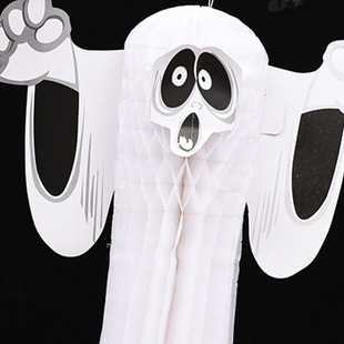 极速Halloween Haknging Ghost Paper Hanger Kindergarten Props