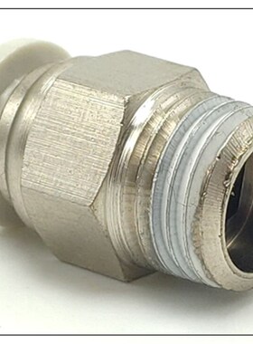 新品白色气动快速接头气管快插螺纹直通PC4PC6PC8MPC10PC12-M5工