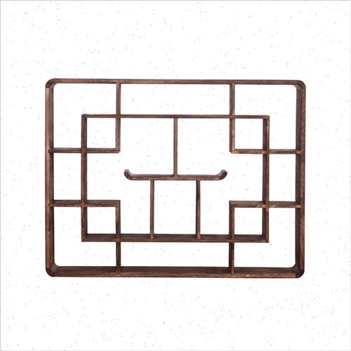 极速博古架实木中式壁挂墙上展示架置物架博物茶架仿古.茶壶架子