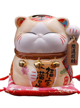 新品厂家招财猫摆件奶茶波士猫可爱小号家居O客厅装饰创意礼物陶