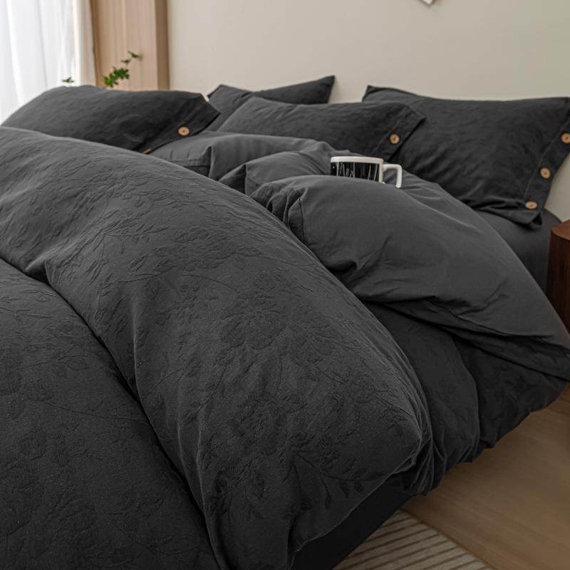 黑色床上用品四件套轻奢全棉纯棉提花三层纱被套床单三件套中式风,玩具/童车/益智/积木/模型,毛绒/玩偶/公仔/布艺类玩具,淘宝优惠券,粉丝福利购,淘宝优惠卷