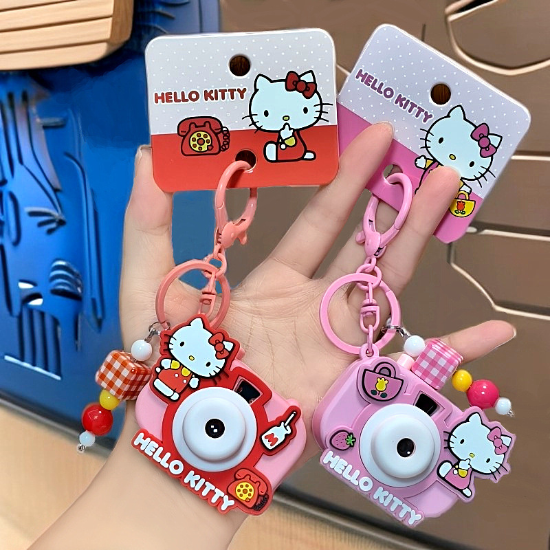 正版凯蒂猫投影相机钥匙扣书包汽车挂件HelloKitty红色粉色礼物女