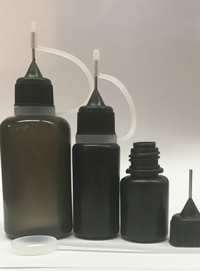 美甲胶水瓶黑色PE材质不透光填缝胶空瓶10ml避光包装瓶