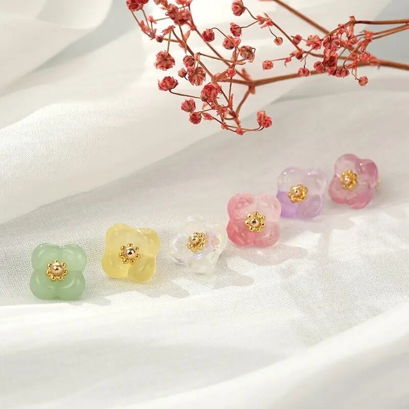 琉璃胖桂花新中式纽扣长芯花蕊国风旗袍汉服衬衫小扣子衣服装饰扣