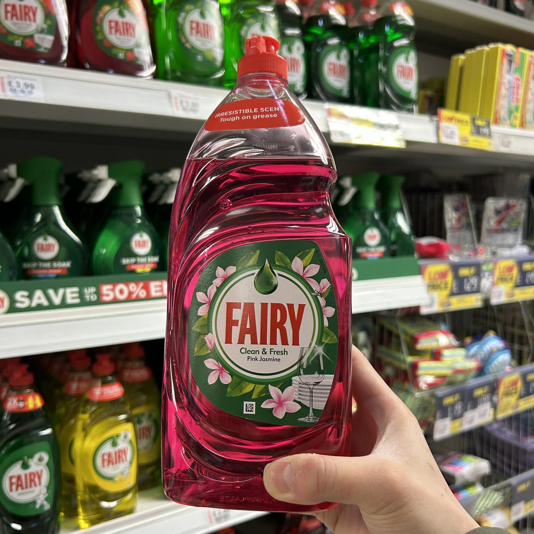 英国原装Fairy厨房浓缩洗洁精2倍去污清洁力餐具蔬果清洗温和护手