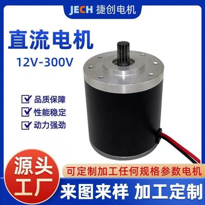 厂家生产DC12VDC24V48V200W直流电机大功率输送带钢管推杆电机