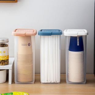 一次性杯子收纳盒茶杯神器纸杯防尘置物架水杯纸杯架桌面取杯器