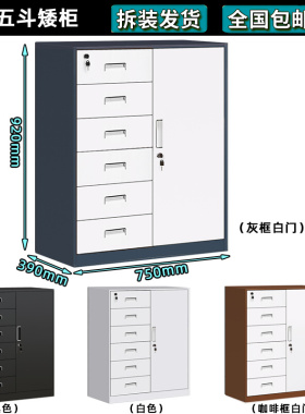 4多文件柜财务凭皮柜铁证2斗抽屉档案收纳柜带锁零件多层收纳柜子