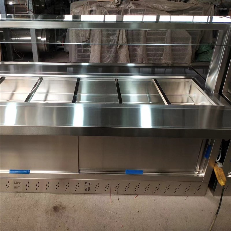 保温台玻璃e罩打饭台粥车异形食堂餐厅自助售饭台带灯保温加热保