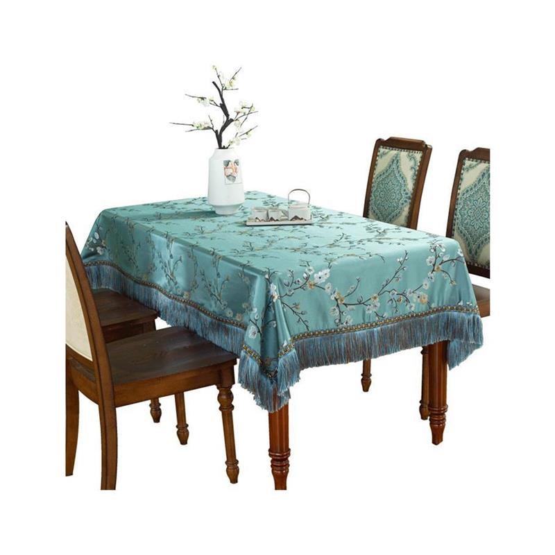 中式茶几桌布布艺长方形r客厅家用餐桌布方桌正方形台布桌垫大圆