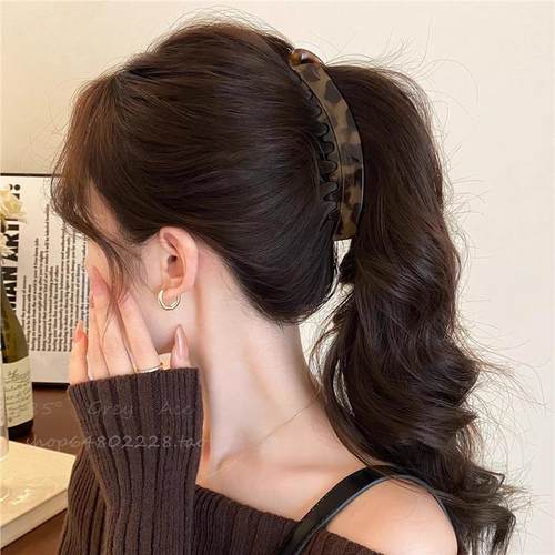 豹纹香蕉夹发夹女2025新款高级感气质扭扭夹竖夹后脑勺高马尾抓夹