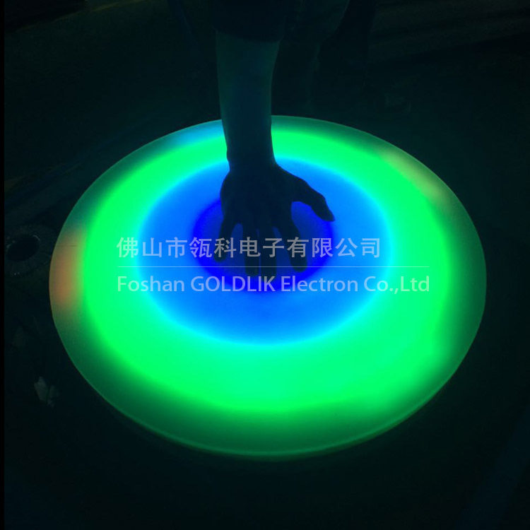 踩踏发光的地砖 踩踏变色的地砖 圆形发光地砖  防水发光地砖