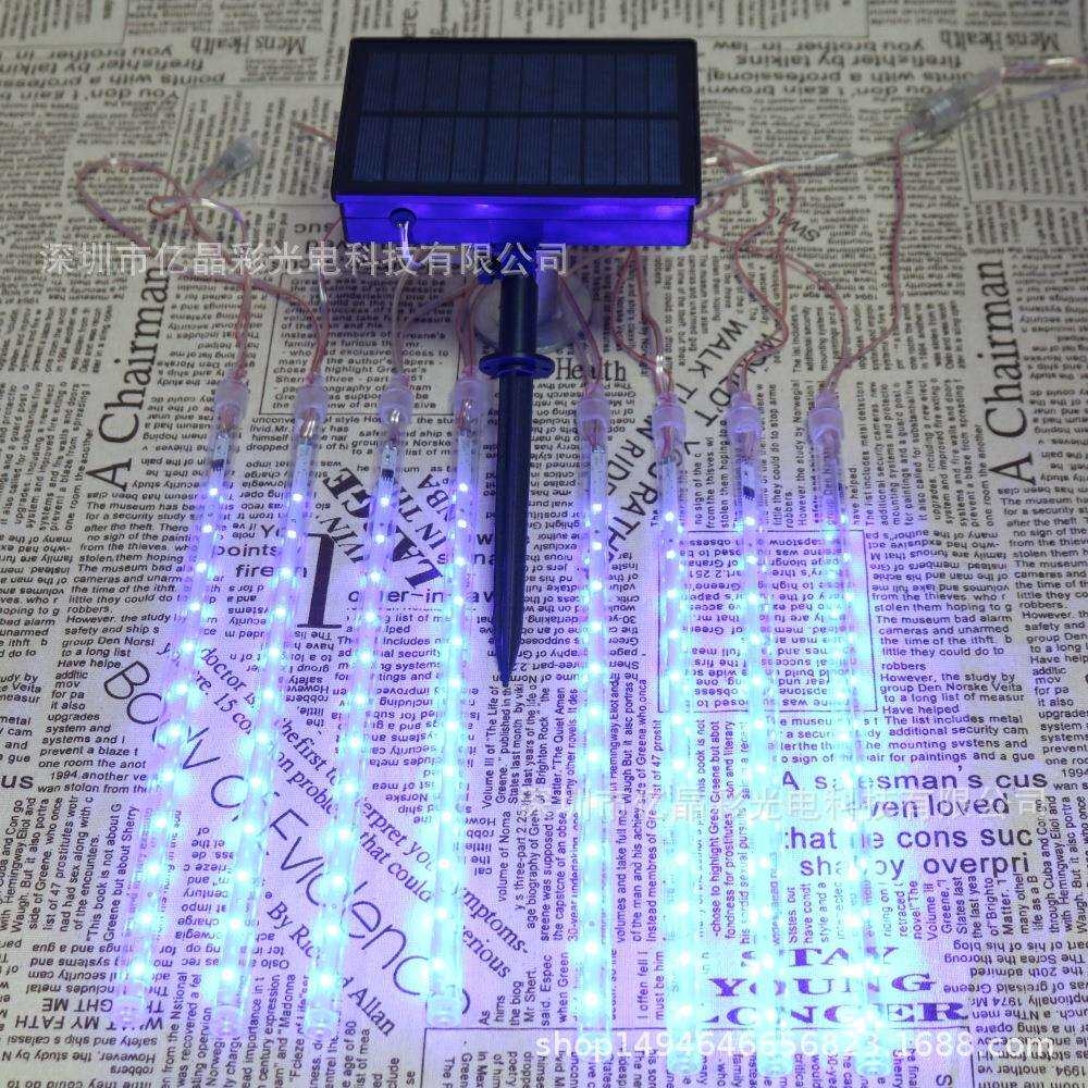 太阳能贴片流星雨LED灯管户外亮化彩灯圣诞活动场地装饰观景亮化