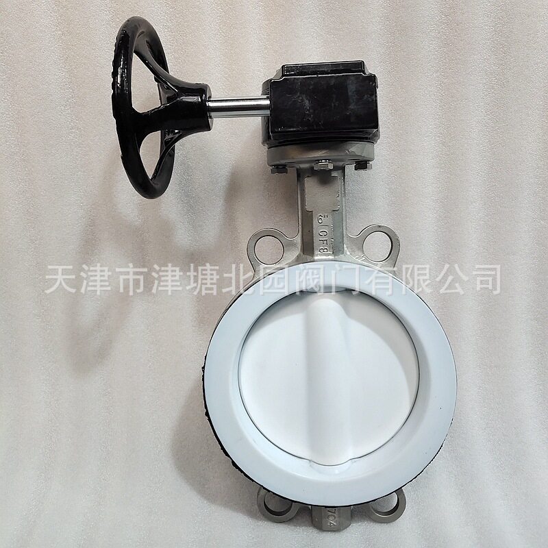 厂家供应不锈钢全衬四氟蝶阀D371F4-16P手动对夹PTFE油基泥浆阀门
