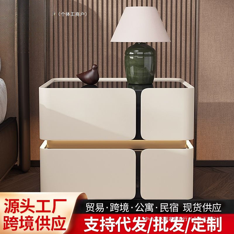 整装新款床头柜个性创意实木轻奢高级感卧室家用加宽60cm床边柜子