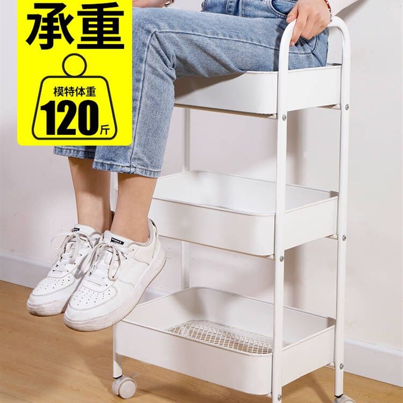 极速碗整a体橱柜不锈钢多层小推车置物架北欧ins带轮子移动厨房两