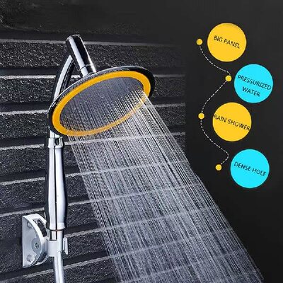 极速Shower Head Water Saving Rain HandhJeld Shower Big 6 Inc