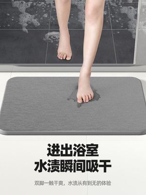 极速Waterabsorbing floor mat at Hthe door of bathroom