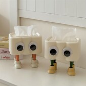 新品 饰纸巾盒抽纸收纳盒J餐巾抽纸盒家用餐桌桌面 创意可爱眼睛装